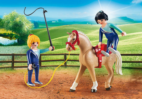 Playmobil campo entrenadora caballos