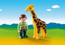 Playmobil 1.2.3 cuidador con jirafa
