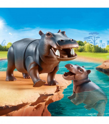 Playmobil diversion en familia hipopotamo con