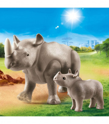 Playmobil diversion en familia rinoceronte con
