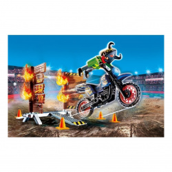 Playmobil stuntshow moto con muro fuego