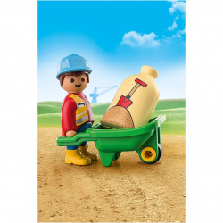 Playmobil 1.2.3 obrero con carretilla
