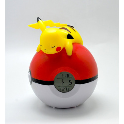 Pikachu durmiendo en pokeball reloj despertador
