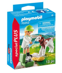 Playmobil veterinario con ternero