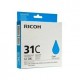 Cartucho gel ricoh 405689 cian gc - 31c